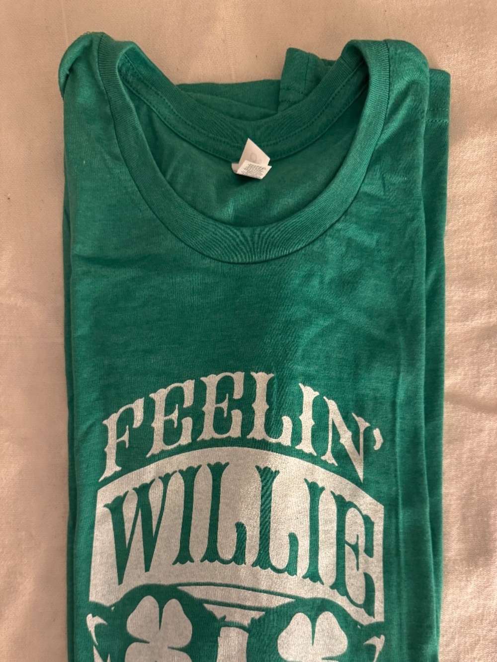 Bella+Canvas short sleeve t-shirt Feelin' Willie Lucky Size XL Green Lightweight - Picture 2 of 5